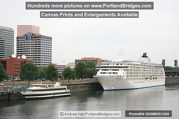 The World Cruise Ship, Docked, with Portland Spirit, Portland, Oregon, June 2009