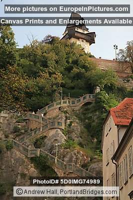 Schlossberg and Uhrturm (clock tower), Graz, Austria