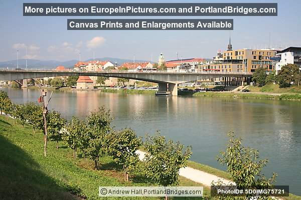 Tito Bridge, Drava River, Maribor, Slovenia