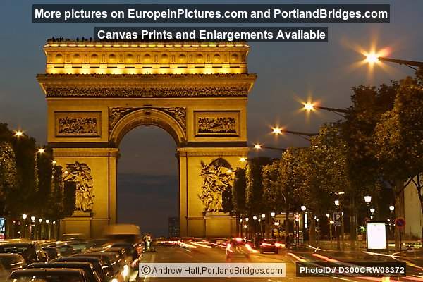 Arc de Triomphe, Dusk, Paris