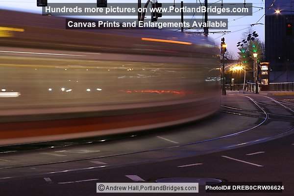Max Train At Rose Quarter, Long Exposure (Portland, Oregon)