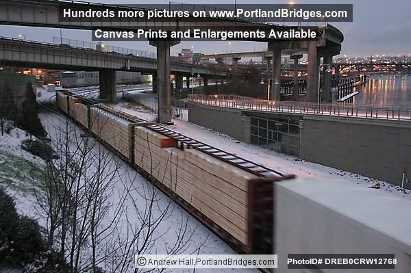 Freight Trains, Portland, in the Snow