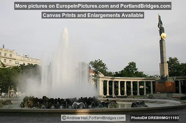 Vienna - Hochstralbrunnen and Soviet Monument