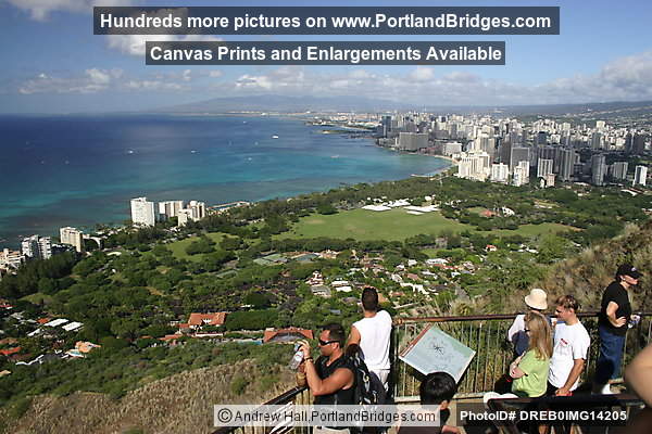 Oahu, Hawaii:  View from Diamond Head top, Honolulu