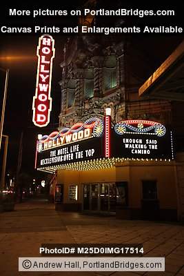 Hollywood Theatre, New Marquee, Night (Portland, Oregon)