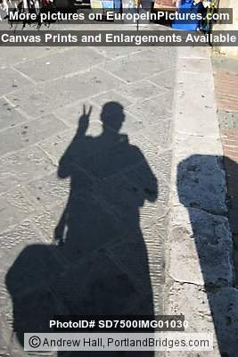 Siena, Italy street:  Photographer's Shadow