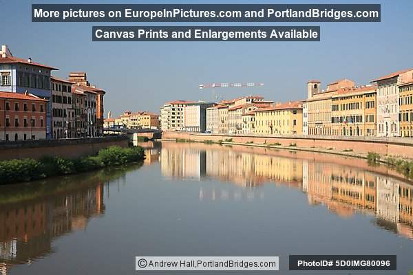Arno River Buildings, Reflections, Pisa