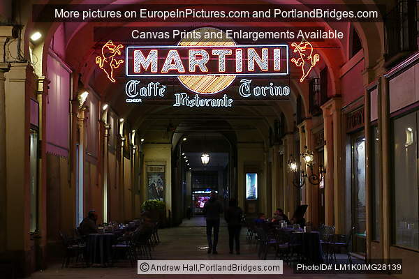 Caffe' Torino, Piazza San Carlo, at night, Turin, Italy