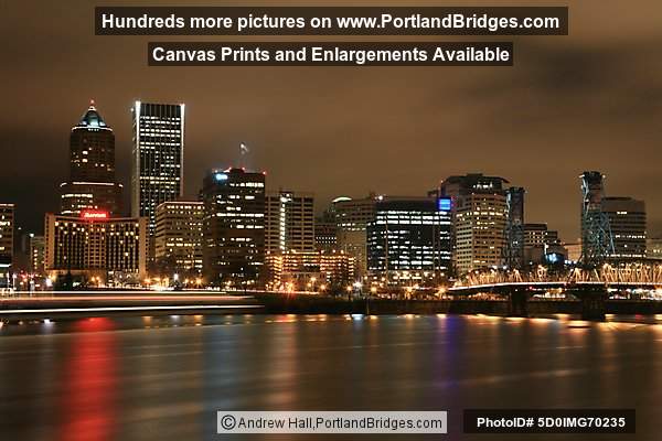 Portland Spirit Light Streak on Willamette, Long Exposure