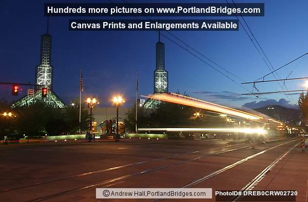 Long Exposure of MAX Train at Oregon Convention Center (Portland, Oregon)