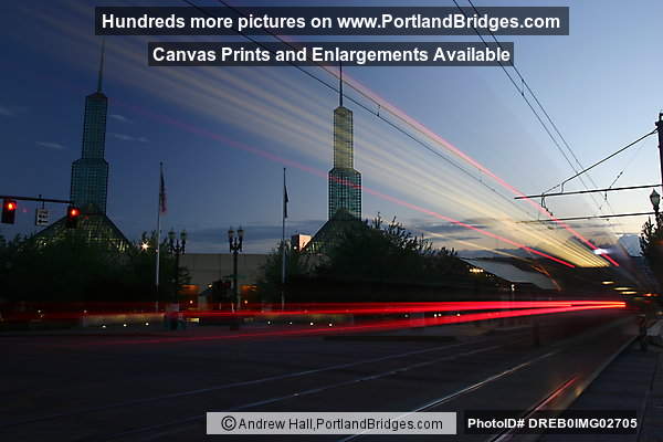 Long Exposure of MAX Train at Oregon Convention Center (Portland, Oregon)
