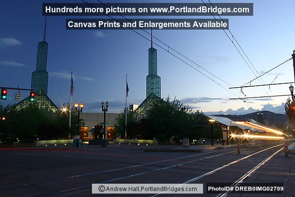 Long Exposure of MAX Train at Oregon Convention Center (Portland, Oregon)
