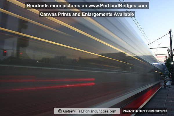 Long Exposure of MAX Train at Oregon Convention Center (Portland, Oregon)