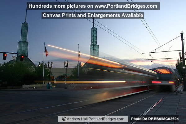 Long Exposure of MAX Train at Oregon Convention Center (Portland, Oregon)