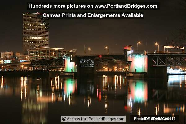 Morrison Bridge, Willamette River Reflections, Dusk (Portland, Oregon)