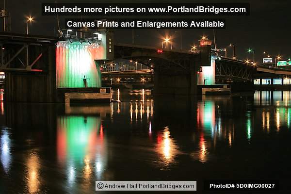 Morrison Bridge, Willamette River Reflections, Dusk (Portland, Oregon)