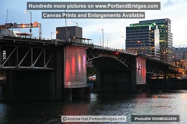 Morrison Bridge Lit at Dusk, 2010 (Portland, OR)