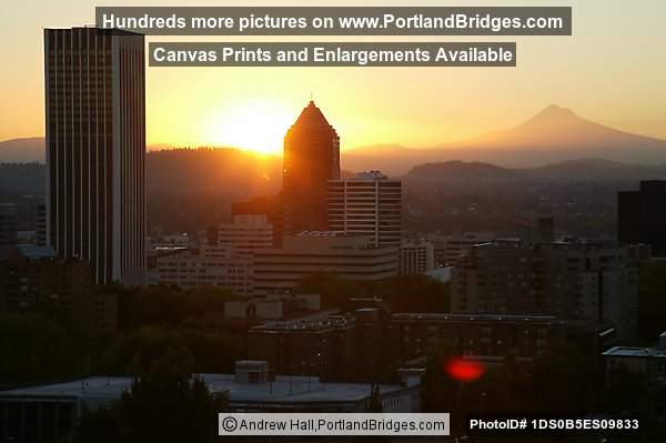Portland Sunrise, Facing East, Mt. Hood