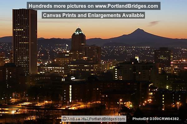 Portland Daybreak, Cityscape, Mt. Hood