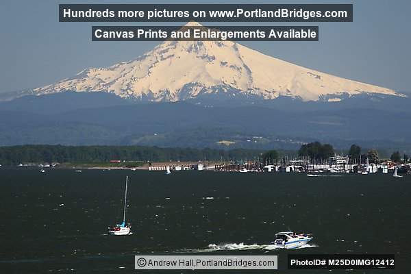 Mt. Hood, Boats, Columbia River (Portland, Oregon)
