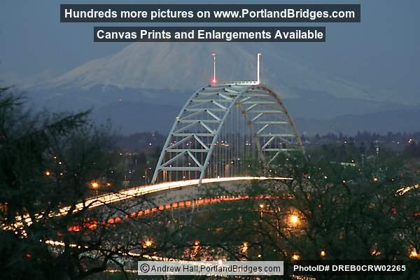Fremont Bridge, Mt. Saint Helens, Dusk (Portland, Oregon)
