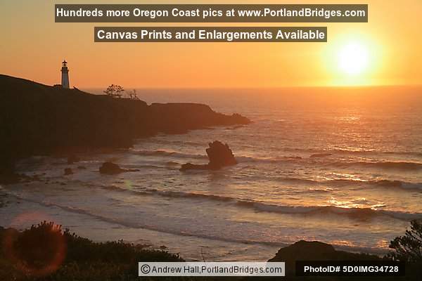 Sunset at Newport, Oregon, Yaquina Head Lighthouse