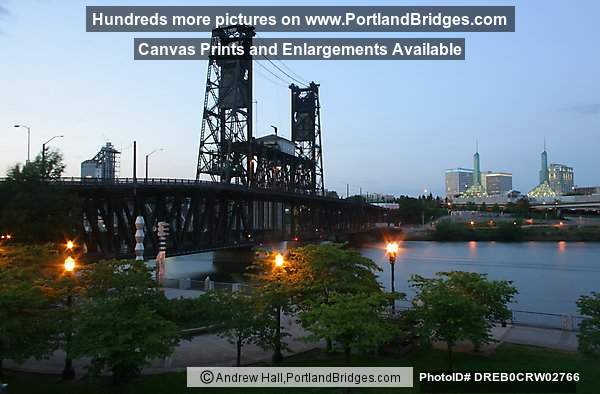 Steel Bridge, Willamette River, Dusk (Portland, Oregon)