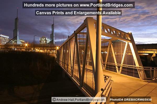 Portland Eastbank Esplanade Bridge, Oregon Convention Center, Daybreak