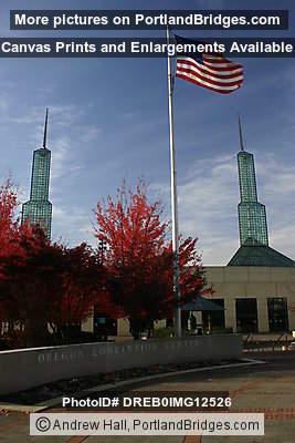 Oregon Convention Center Entrance,  Fall Leaves (Portland, Oregon)