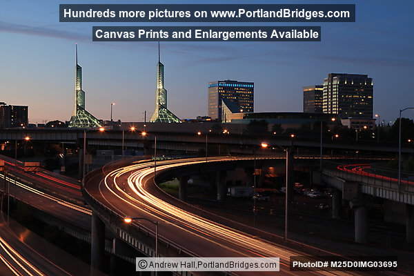 Oregon Convention Center, Car Lights, Dusk (Portland, Oregon)