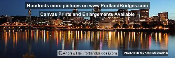 Portland Panorama, Hawthorne Bridge, Dusk
