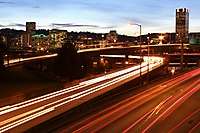 Portland Freeway Lights Cityscape 