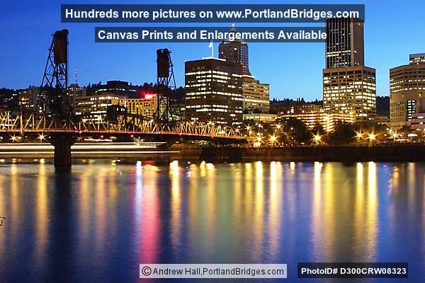 Portland Cityscape, Willamette River, Dusk