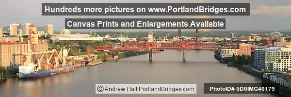 Portland from Fremont Bridge, Pearl District, Rainbow
