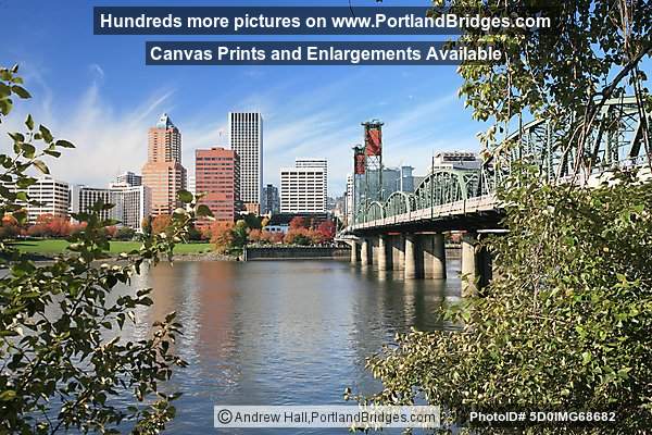 Portland Buildings, Trees, Hawthorne Bridge