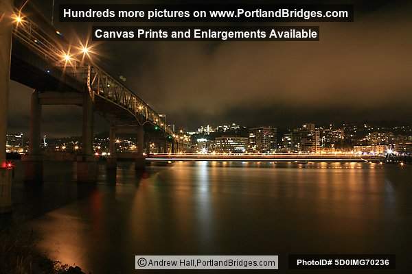 Portland Spirit Light Streak under Marquam Bridge Long Exposure