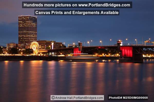 Rose Festival Ferris Wheel, Morrison Bridge, Portland Spirit (Long Exposure)