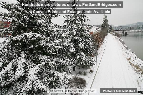 Eastbank Esplanade, Portland, Snow