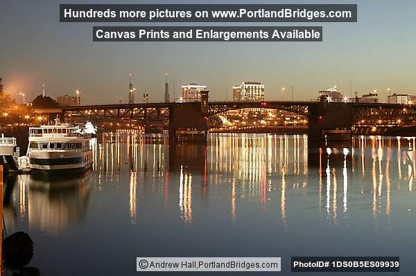 Willamette River, Morrison Bridge, Reflection, Daybreak (Portland, Oregon)