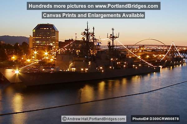 US Navy Ships, Rose Festival Fleet Week, Dusk (Portland, Oregon)