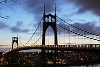 Portland St Johns Bridge Daybreak 