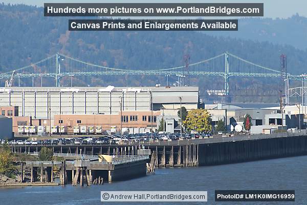 St. Johns Bridge, Railroad Bridge, Viewed from Broadway Bridge (Portland, Oregon)