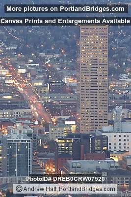 US Bancorp Tower, Burnside Car Lights, Dusk (Portland, Oregon)