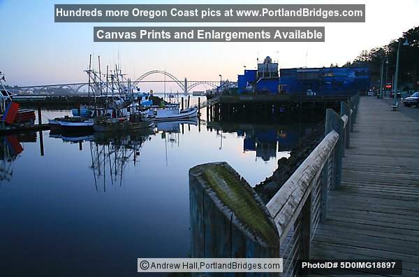 Newport Bayfront Reflections, Yaquina Bay Bridge, Newport, Oregon