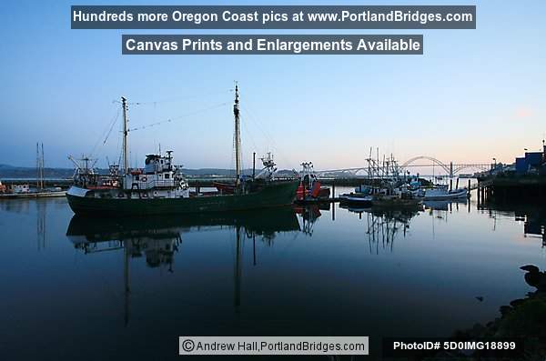 Newport Bayfront Reflections, Yaquina Bay Bridge, Newport, Oregon