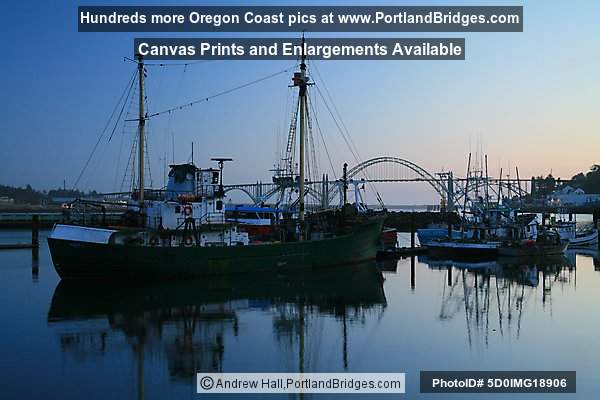 Newport Bayfront Reflections, Yaquina Bay Bridge, Newport, Oregon