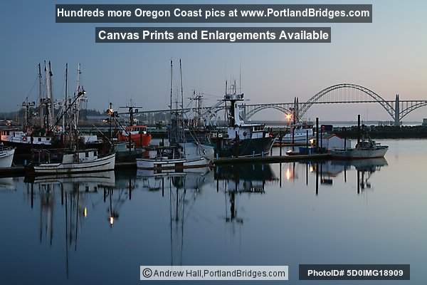 Newport Bayfront Reflections, Yaquina Bay Bridge, Newport, Oregon