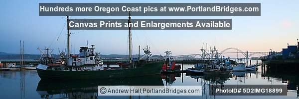 Newport Bayfront Reflections, Yaquina Bay Bridge, Newport, Oregon